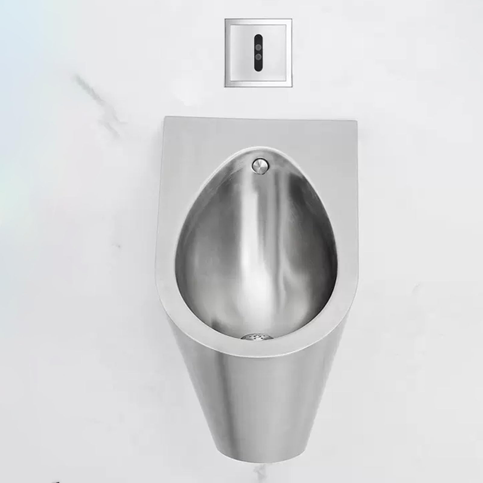 OTQEFTN Wall Mounted Sensor Urinal, 304 Stainless Steel Urinal, Splash-Proof Men's Urinal, Anti-Clogging Sanitary Ware Public Toilet, for Home/Hotel