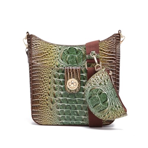 UBALDI Women Purse Satchel Bag Long Crossbody Classy Tote Bag Shoulder Purse Vegan Leather Ladies Handbags Embossed Pattern