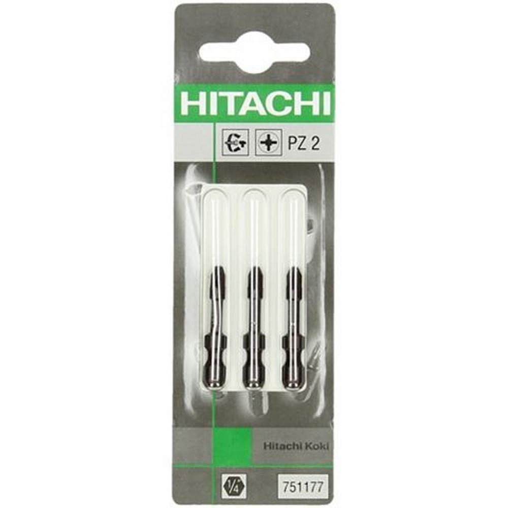 Puntas de impacto Pozidriv Hikoki 751177 juego de 3 unidades de 2x38mm para talleres
