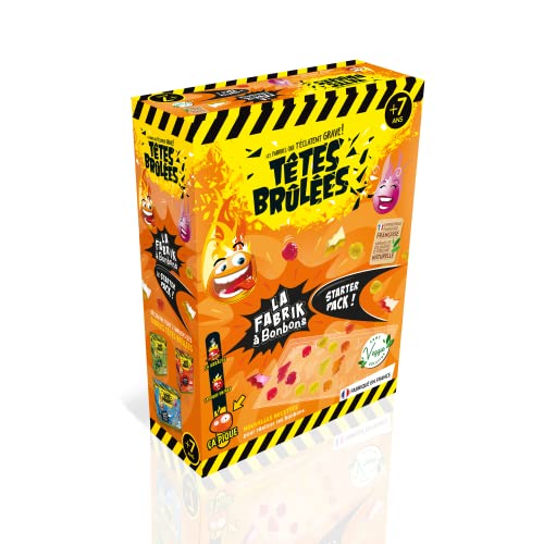 SILVERLIT - Têtes Brûlées - La Fabrik à Bonbons Starter Pack - Nouvelles Recettes Gout Pêche, Cola - Fabrique tes Bonbons Têtes Brulées Piquants -Kit...