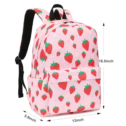 Yusudan Mochila de morango para meninas e mulheres, mochilas escolares para adolescentes, mochilas f
