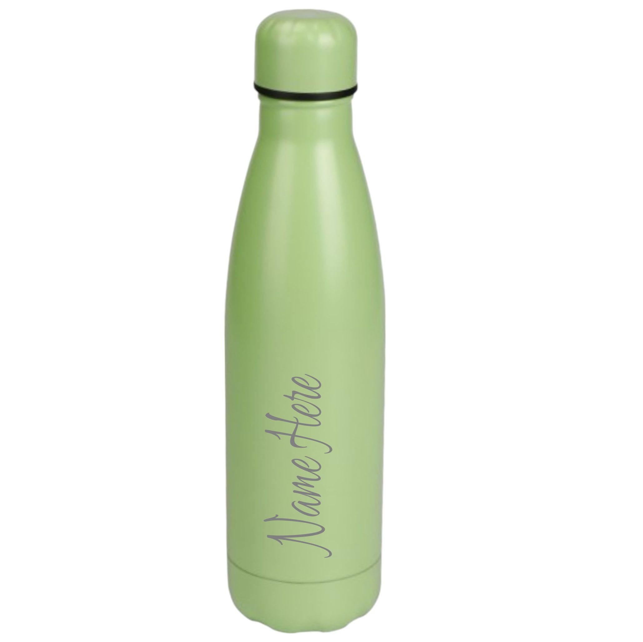 Personalised Engraved 500ml Insulated Water Bottle with Any Name Hot or Cold Drinks Selection of Colours (Mint Green)