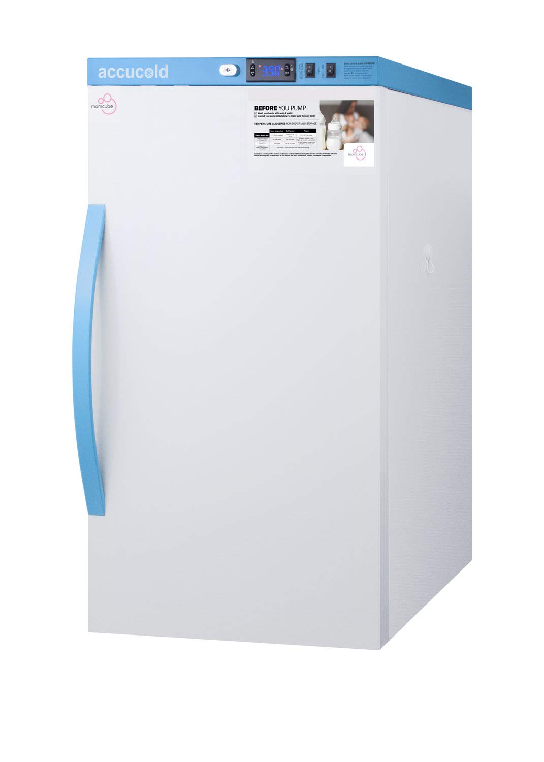Summit Appliance Mlrs3mc Accucold 3 Cu.Ft Momcube All-Refrigerator, For Breast Milk Storage, 4 Adjustable Shelves, LED Display, Cdc-Compliant Temperature, Door Alarm, Self-Closing Door, Interior Light on Fridge.com - View 4