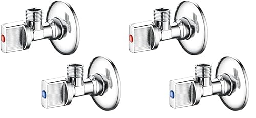 Ibergrif M22008A Llave de Escuadra, Válvula de Angulo Latón, Crome, Dos Piezas/Caja, Plata, G3/8" (Paquete de 2)