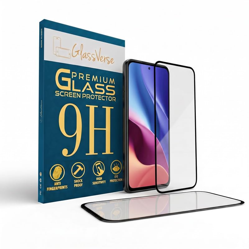 Image of GlassVerse PureView Tempered Glass for Redmi K40 | Crystal Clear, 9H Hardness Screen Protector, Edge to Edge, Case Friendly, Hassle-less Installation Kit Included. (Pack of 2)