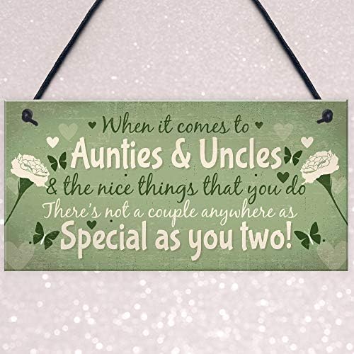 RED OCEAN Keepsake Gift For Auntie And Uncle Family Plaque Home Decor Sign Birthday Gift From Niece And Nephew