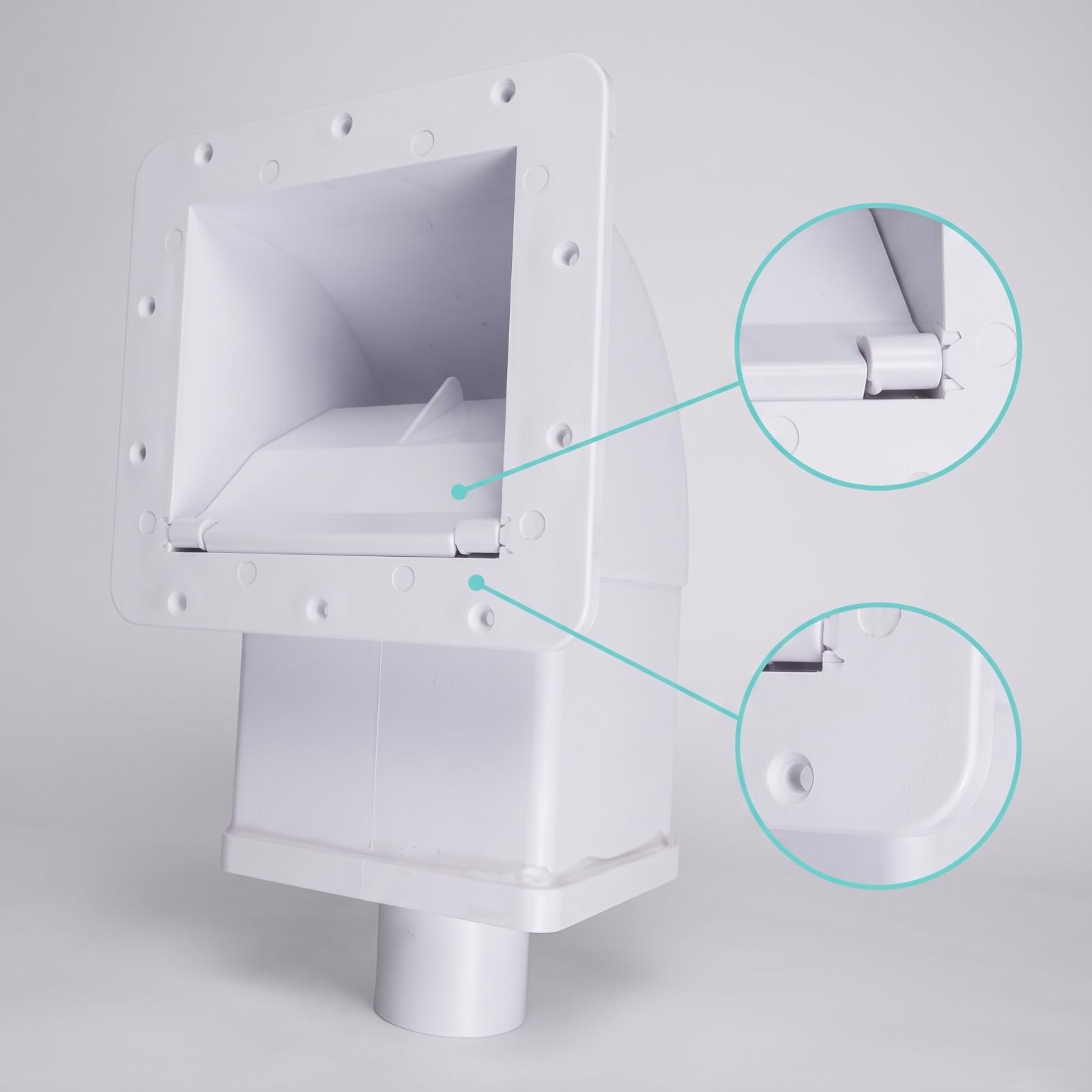 Colcolo Skimmer de Pared para Piscina Skimmer Desnatador Recolector Depurador con Compuerta y Canal Inclinado Que Impide Que la Suciedad Retorne al Agua
