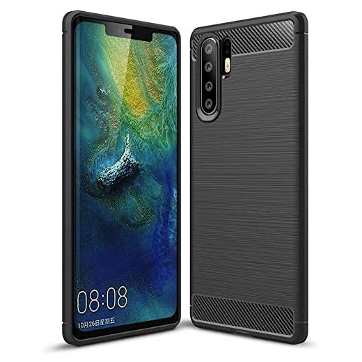 König design mobilskal kompatibel med Huawei silikon skal skydd stötsäkert bakskal mobiltelefonskal – kol – svart, Huawei P30 Pro, Kol - svart