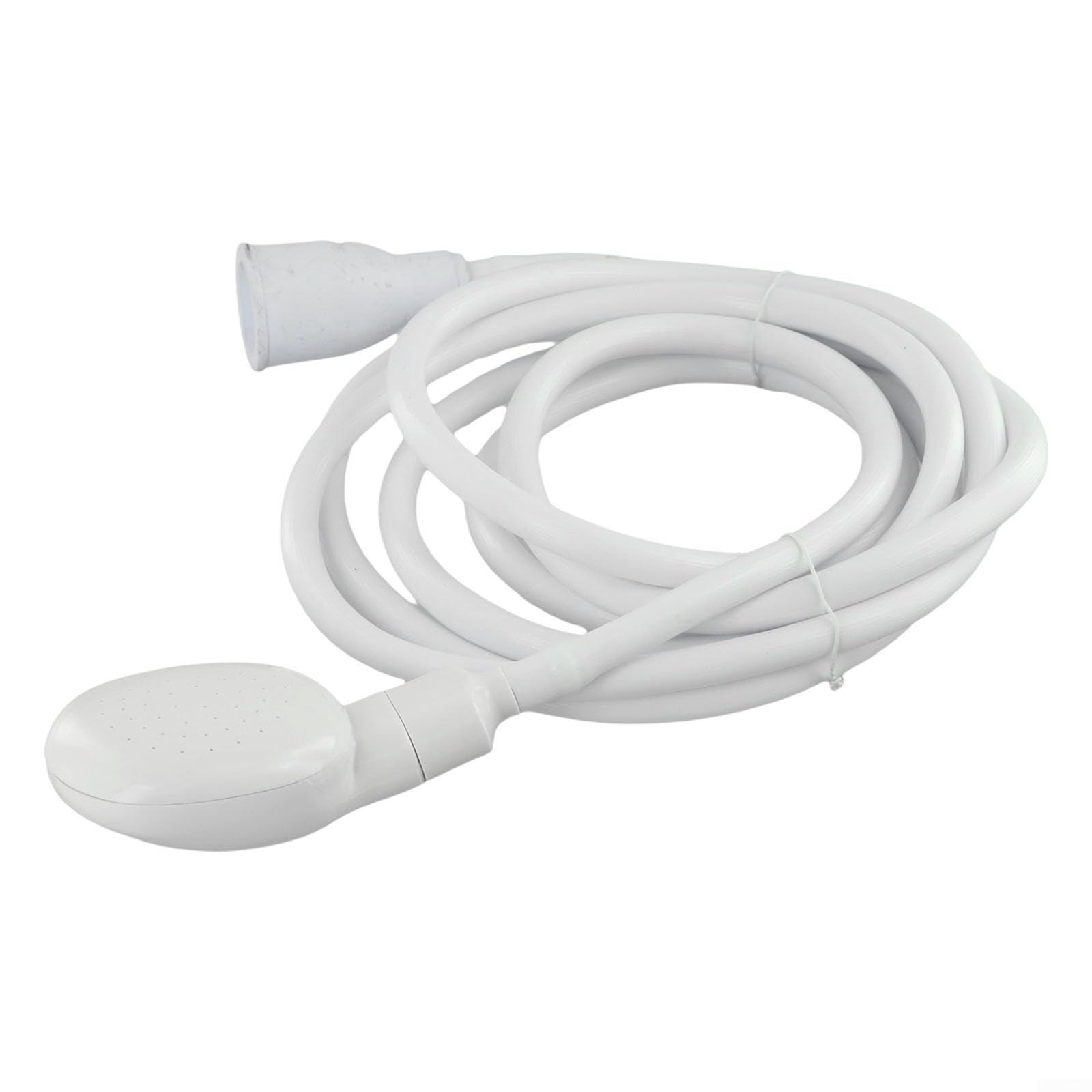 Juego de manguera de ducha y cabezal de 2 m para mezclador de baño de un solo grifo, sellado hermético con conectores de goma, ideal para personas y mascotas, accesorio de rociador de ducha blanco