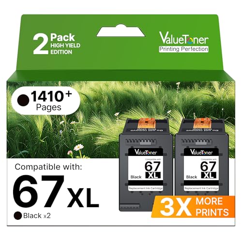 Cartouches d'encre HP 67XL Valuetoner pour imprimantes Envy 6000 et DeskJet 2755