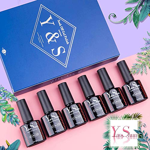 YaoShun Temperature Color Changing Gel - Soak Off Nail Gel Sparkle Series 6pcs Gel Nail Polish Set 10ml Nail Art Gift Set, UV LED Gel Polish Manicure Mixed Colors #005 - Thumbnail 2