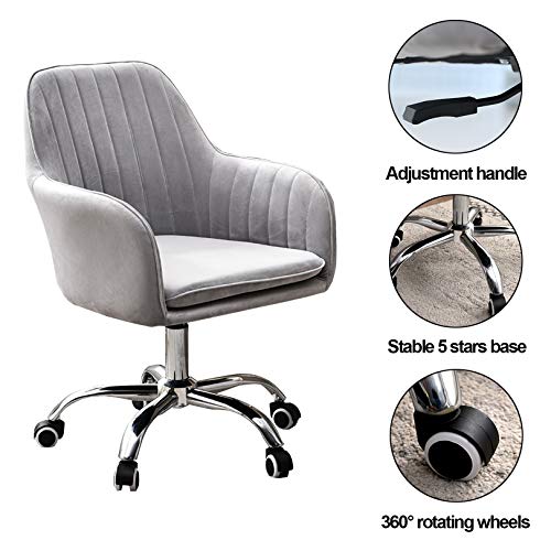 Chaise de bureau ergonomique velours 150 kg à hauteur réglable - 8