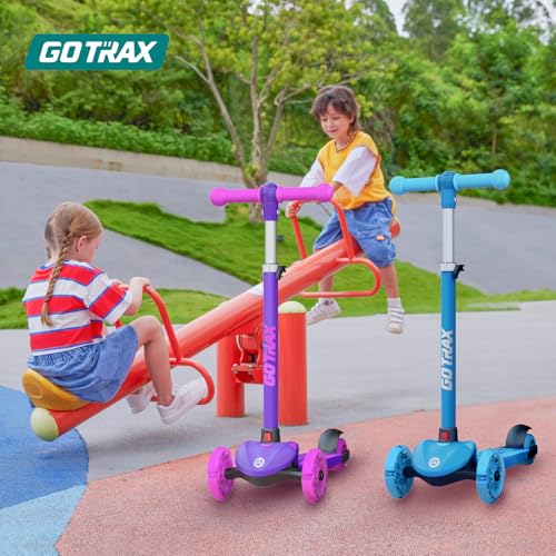 Image of Gotrax KS1 Kids Kick Scooter, 3 Wheels for Boys & Girls 2-8, Gifts | LED Light-Up Wheels, 3 Adjustable Handlebar, Easy Assembly, Lightweight, Wide Anti-Slip Deck, Lean to Steer, Max Load 110 lbs