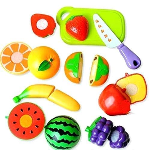 Kids Pretend Play Cutting Fruits & Vegetables Set Plastic Sliceable Food Toys with Knife & Board Educational Kitchen for Boys & Girl-image-23