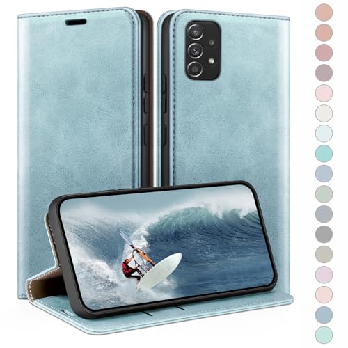 Étui pour Samsung A52 en cuir premium avec blocage anti-scan