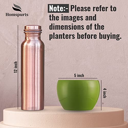 Image of Rust Free Home Decor Table Top Indoor Metal Pots Planters for Flowers Plants(Green)