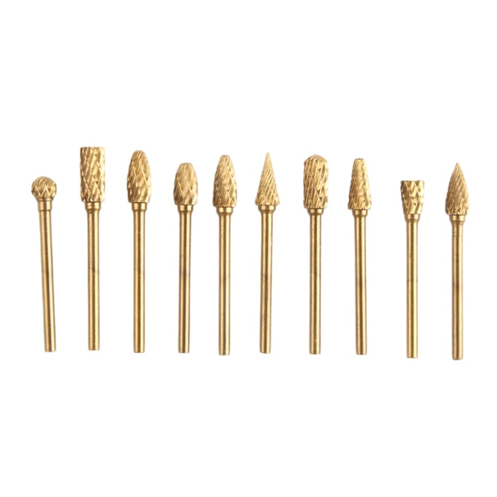 Jnchdghwa As Shown Rotary File Bits Double Cut Set For Woodworking,Metal Polishing,Carving Deburring Grinding Heads Shank Tools
