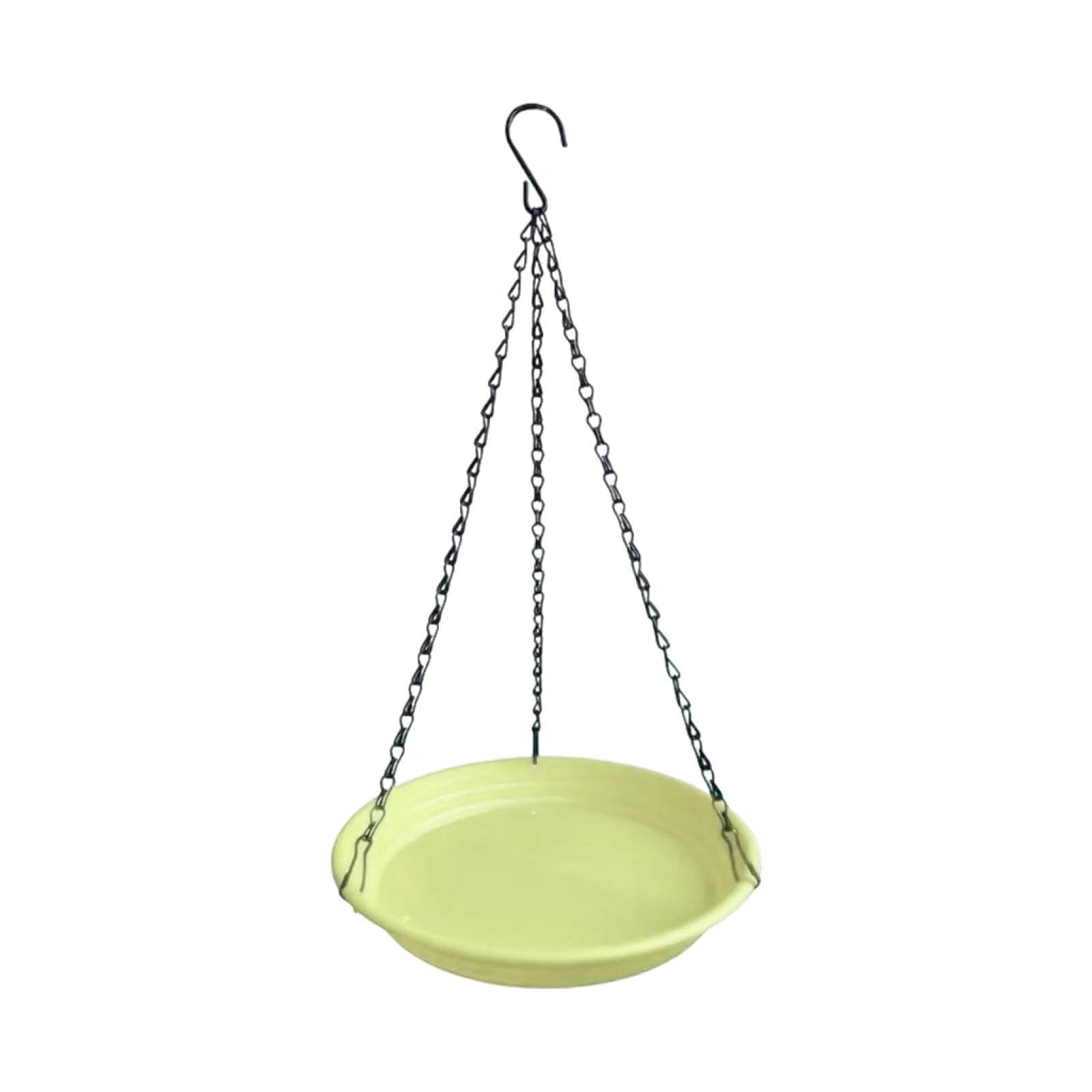 Baoblaze Birds Feeder and Birdbath Bowl Birdbath Garden Decor Outdoor Sturdy Bird Food Tray Hummingbird Feeding for Trees Balcony Yard, Yellow