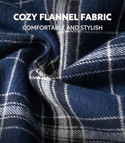 DAVID ARCHY Men's Flannel Pajama Pants, Soft & Cozy Cotton Pajama Pants, Lightweight Plaid Pants for Men with Pockets 2-Pack3