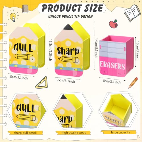 Image of DoubleFill 3 Pcs Sharp Dull Pencil Holder,Cute Circle