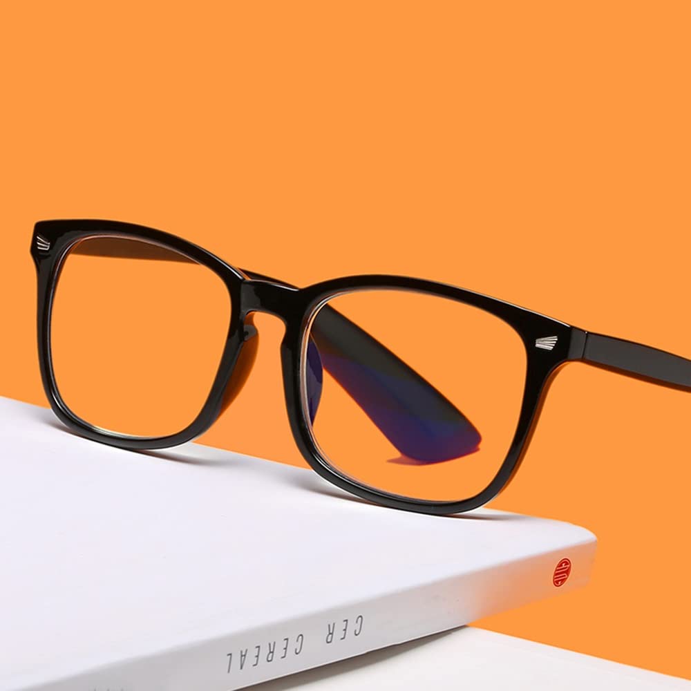 FREAZE Retro Lesehilfe Brillen Anti Blaulicht Lesebrille Anti Rays Computer Brille Für Damen Herren Fashion Brille Lesehilfe Ultraleicht 1.0X,1.5X 2 Stück (Color : Transparent, Size : +3.0)