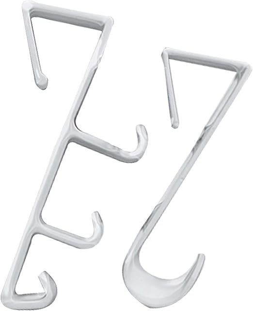 Little Wood Plastic Over Door Hooks Heavy Duty Space Saver Sturdy Door Clothes Hanger Bathroom Towels Hat Bag Rack Cloth Organizer Dress Door Hook Hanger Wardrobe White Overdoor Hook (Pack of 2)
