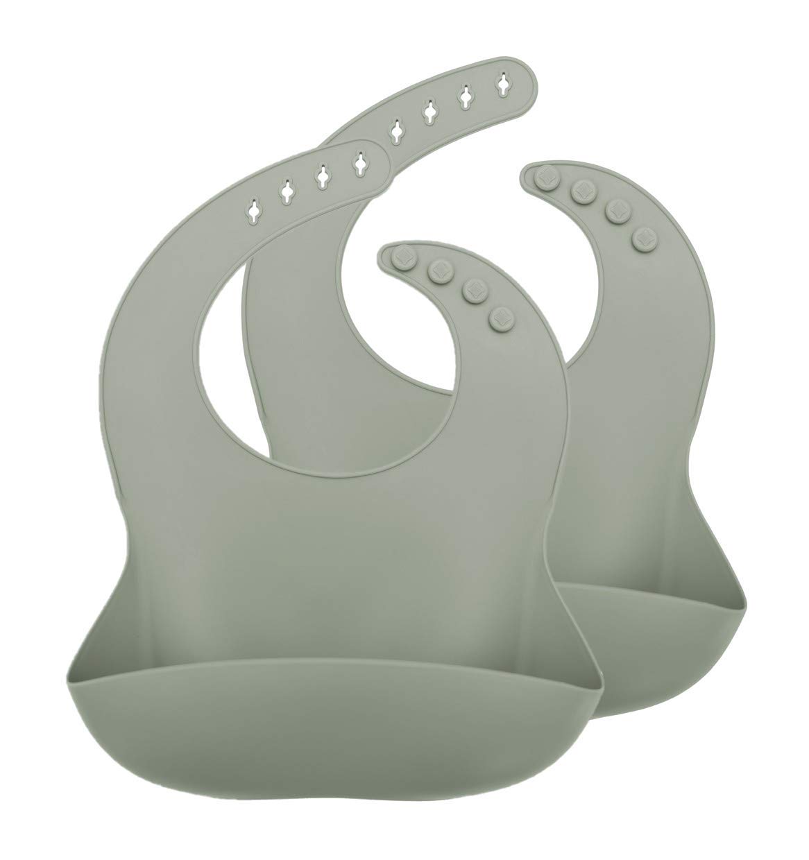 SodatchSilicone Baby Bibs - Pack of 2, Waterproof, BPA-Free, and Crumb Catcher for Babies and Toddlers - Super Soft and Easy to Clean