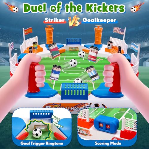 Soccer Board Game for Kids: Mini Foosball Table Game with Figures- Interactive Soccer Gifts Toys for 3 4 5 6 7 8-12 Year Old Boys Indoor Family Party,Perfect Christmas Birthday Gifts for Kids Age 4-10
