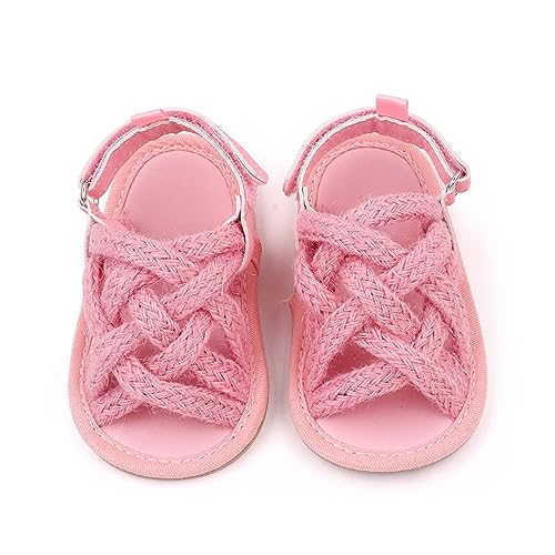 Girls Slides Toddler Kids Baby Girls Cute Rope Soft Bottom First Walk Shoes Shoes Girls Sandals2