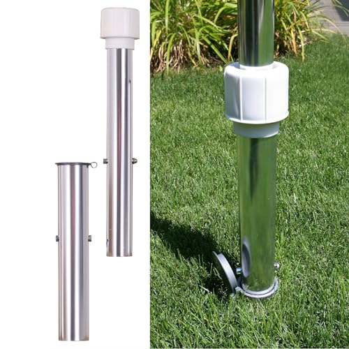 Zaquak Inground Umbrella Base,Lightweight Aluminum Alloy Outdoor Umbrella Stand,Heavy Duty Umbrella Holder for One Size Fits All