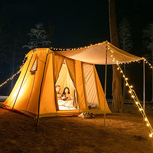 Carpa Cabin para 5 a 8 personas Beige para camping familiar miniatura 3