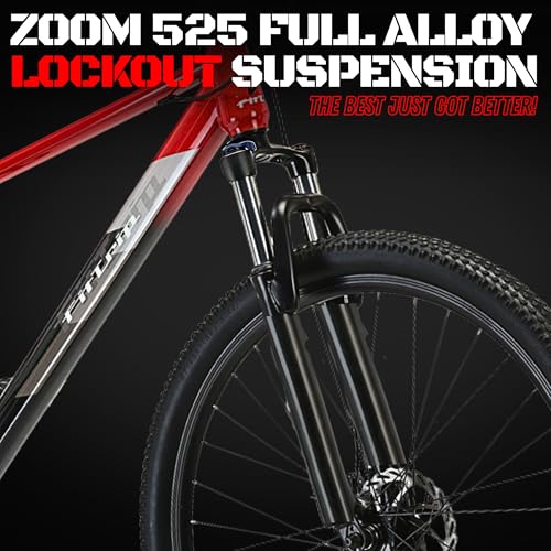 Image of FitTrip Dominator 29T MTB Cycle for Men Non Gear | Zoom Lockout Suspension | Clarks Dual Disk Brakes | Dual Tone Paintjob with Crystals | Single Speed | Zero Maintenance (Rouge Red)