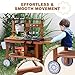 ROBOTIME Mud Kitchen for Kids With Wheels, Wooden Playset With Accessories, Outdoor Play Kitchen, Fun Backyard Pretend Toy for Boys Girls Ages 3+