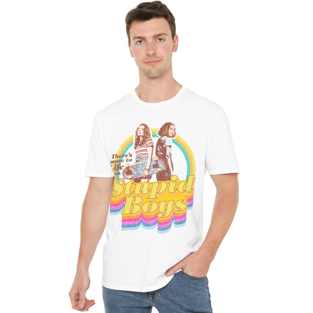 Stranger Things Stupid Boys Unisex T Shirt, White, Small