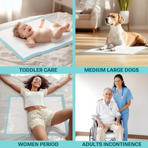 Image of CLEAN SPACES Disposable Bed Pads for Adult 36 inch x 36 inch, Chucks Pads Underpads Bed Liner for Incontinence, Extra Large Puppy Pads / Dog Pee Pads / Wee Wee Pads for Training, XL, 45 Count