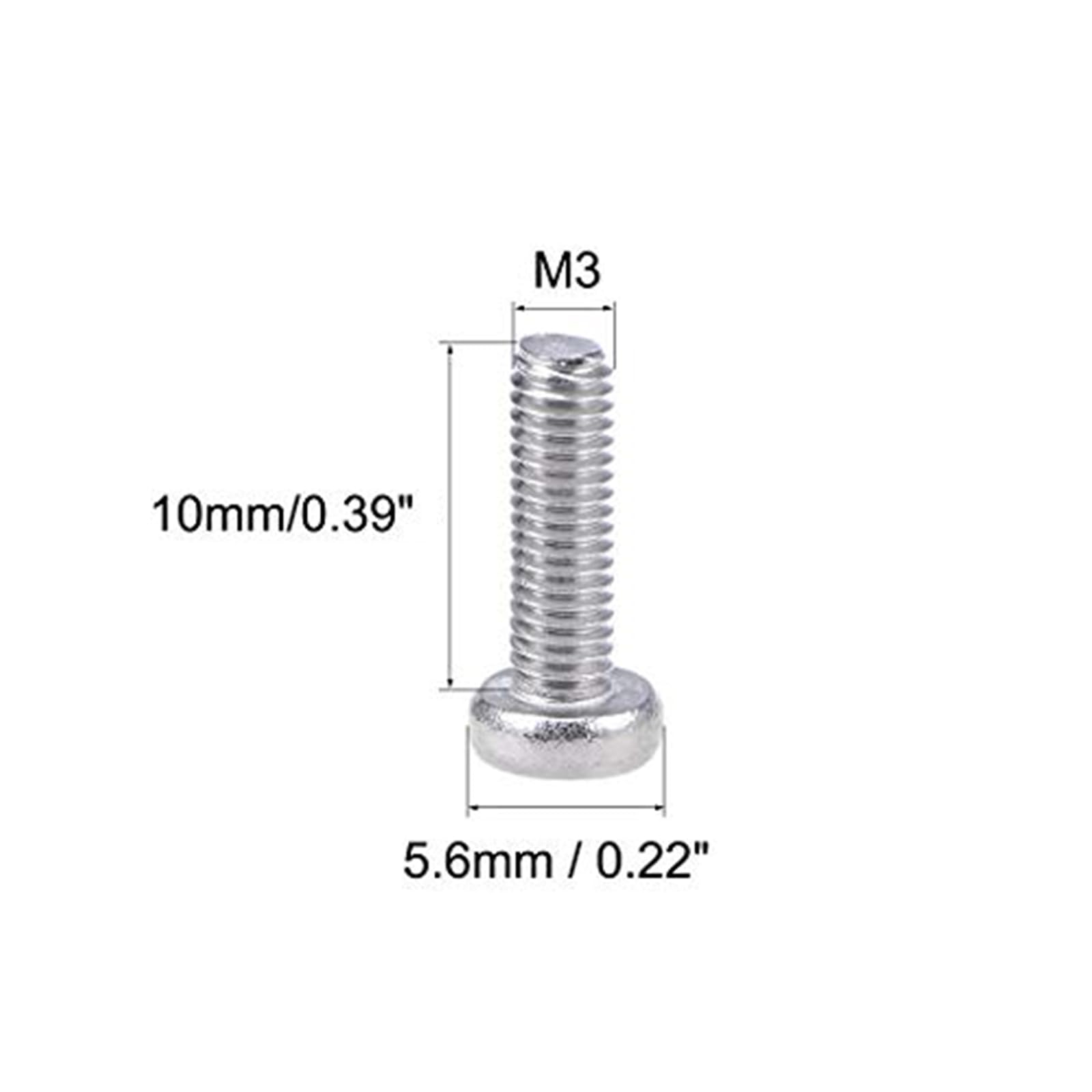MACHSWON M3x10mm Machine Screws Pan Phillips Cross Head Screw 304 Stainless Steel Round Head Cross Screw Fasteners Bolts 100Pcs - Image 3