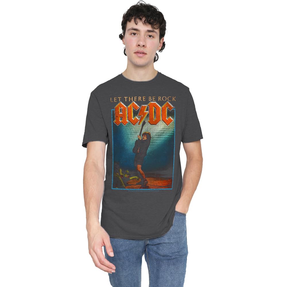 AC/DC Let There Be Rock T-Shirt Unisex – Cotone, Nero, XXXL, Licenza Ufficiale
