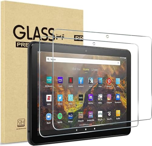 zukof [2 Pack Screen Protector For Amazon Fire HD 10 / Fire HD 10 Kids Pro 10.1-inch Tablet (2023 Released, 13th Generation) 9H Hardness Premium Tempered Glass Screen Protector