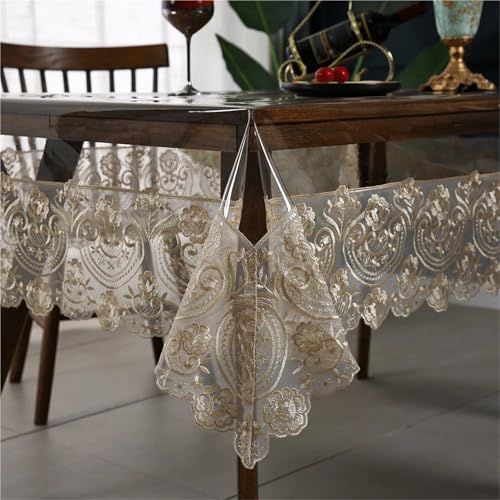 Nappe transparente PVC pour table de cuisine rectangulaire familiale - 4