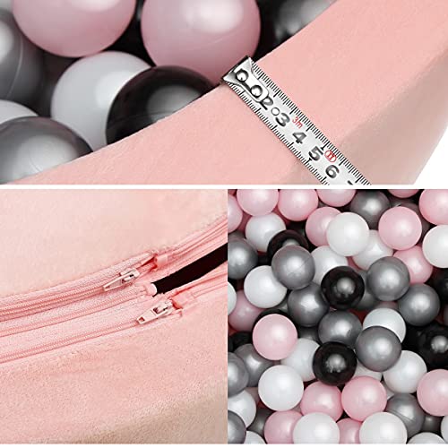 Edostory Ball Pit, ∅ 2.75in 200 Balls Included, Memory Foam Ball Pits for Toddlers Soft Children Round Playpen 35 x 12 inch - Thumbnail 3