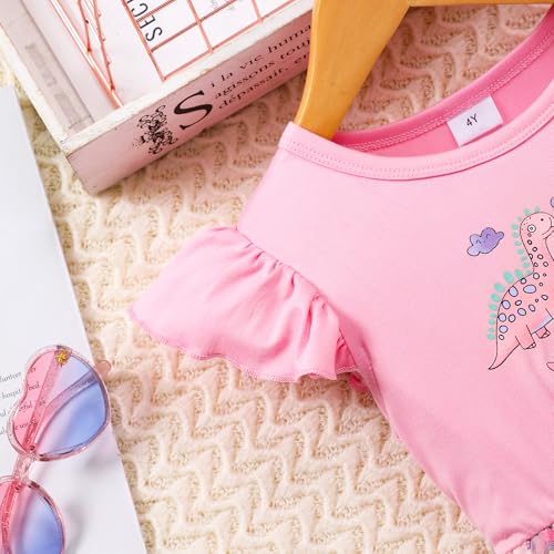 Toddler Baby Girls Tulle Dress Dinosaur Birthday Party Outfit Flutter Sleeve Princess Dresses Tutu Skirt4