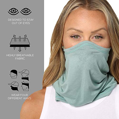 Saaka Sunguard Neck Gaiter. Face & Skin Protection. Breathable, Lightweight, Fully Adjustable (Seafoam) #TOP2