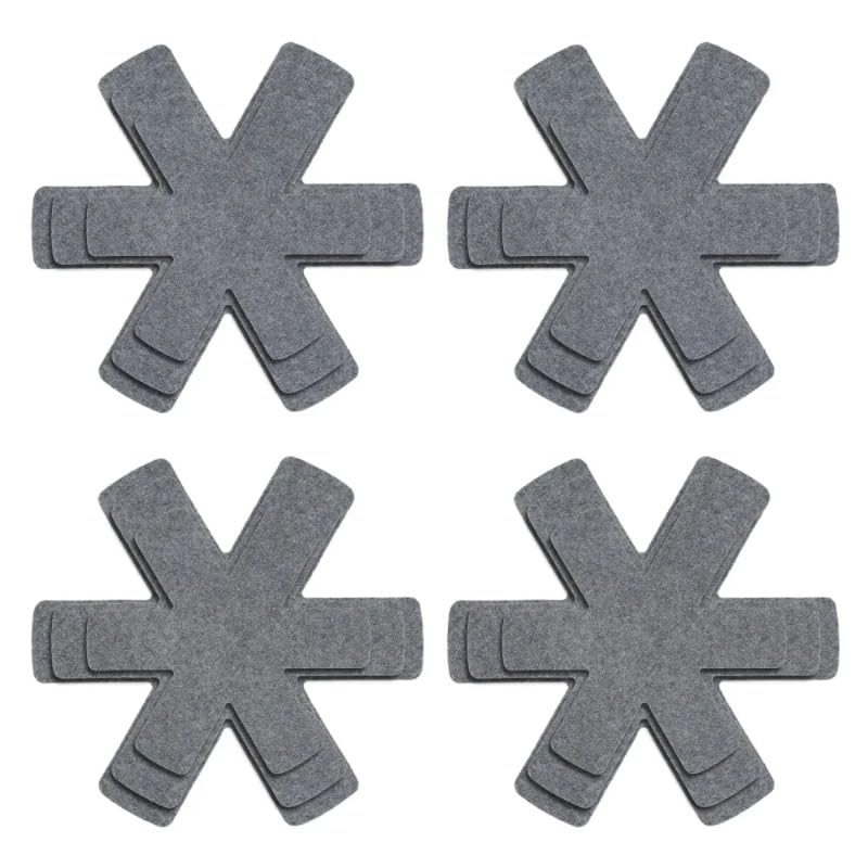 Paquete de 12 almohadillas de fieltro antiadherentes resistentes a los arañazos para ollas y sartenes, accesorios de protección de utensilios de cocina