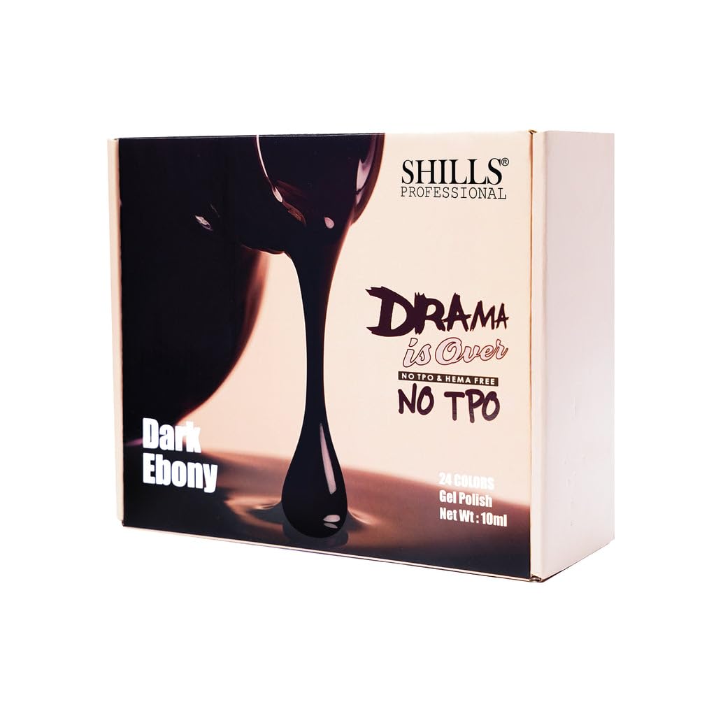 SHILLS PROFESSIONAL Nail Gel Polish Kits | No TPO & HEMA Free | Long-Lasting Soak Off UV/LED Gel Polish | Salon Quality Nail Art Sets (Drama is Over Dark Ebony – 24pcs)-picture-13