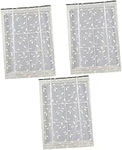 VOSAREA 3 Peças Cortinas Bordadas Cortinas Transparentes Persianas De Janela Cortinas Transparentes Cortinas Curtas Cortinas De Voile Bordado Curto Transparente Janela Curta Gaze Grade