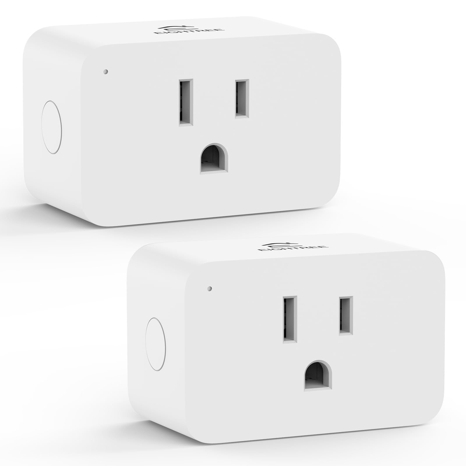EIGHTREE Zigbee Smart Plug 𝟭𝟱𝑨, Energy Monitoring, 𝗭𝗶𝗴𝗯𝗲𝗲 𝗛𝘂𝗯 Required, Zigbee Repeater, ETL Certified, Smart Plugs That Compatible with Alexa & Home Assistant & SmartThings, 2 Packs 2 Pack Zigbee Smart Plug