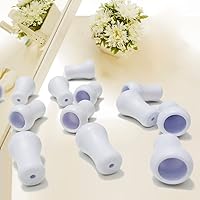 Vista 4 de 10 borlas de plástico blanco, pomos de cordón para persianas o persianas