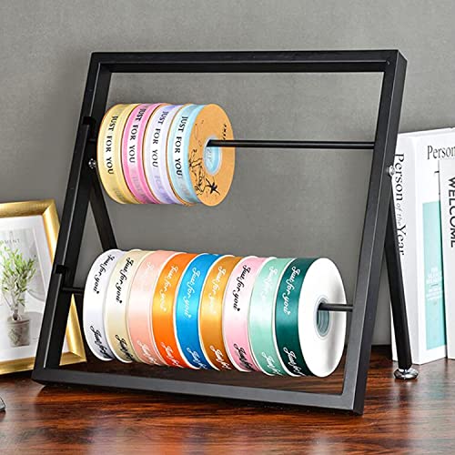 Ribbon Storage Organizers Rack Craft Ribbon Storage Rack Stand Black, Metal Flower Packaging Ribbons Organizer Holder For Store/Diy Sewing Thread, Wrapping Ribbon Display Rack #TOP2