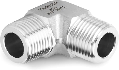 Miniatura 9 de TAISHER 2 Uds 304 acero inoxidable 90 grados Barstock Street codo, 18 pulgada NPT macho tubo a 18 pulgadas NPT hembra 304 montaje de tubería