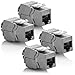 deleyCON 4x Keystone Modul CAT 6a Jack - Vollgeschirmt STP RJ45 Buchse Werkzeugfrei Dank Snap-In Montage CAT Rohkabel 500Mhz 10GBit/s